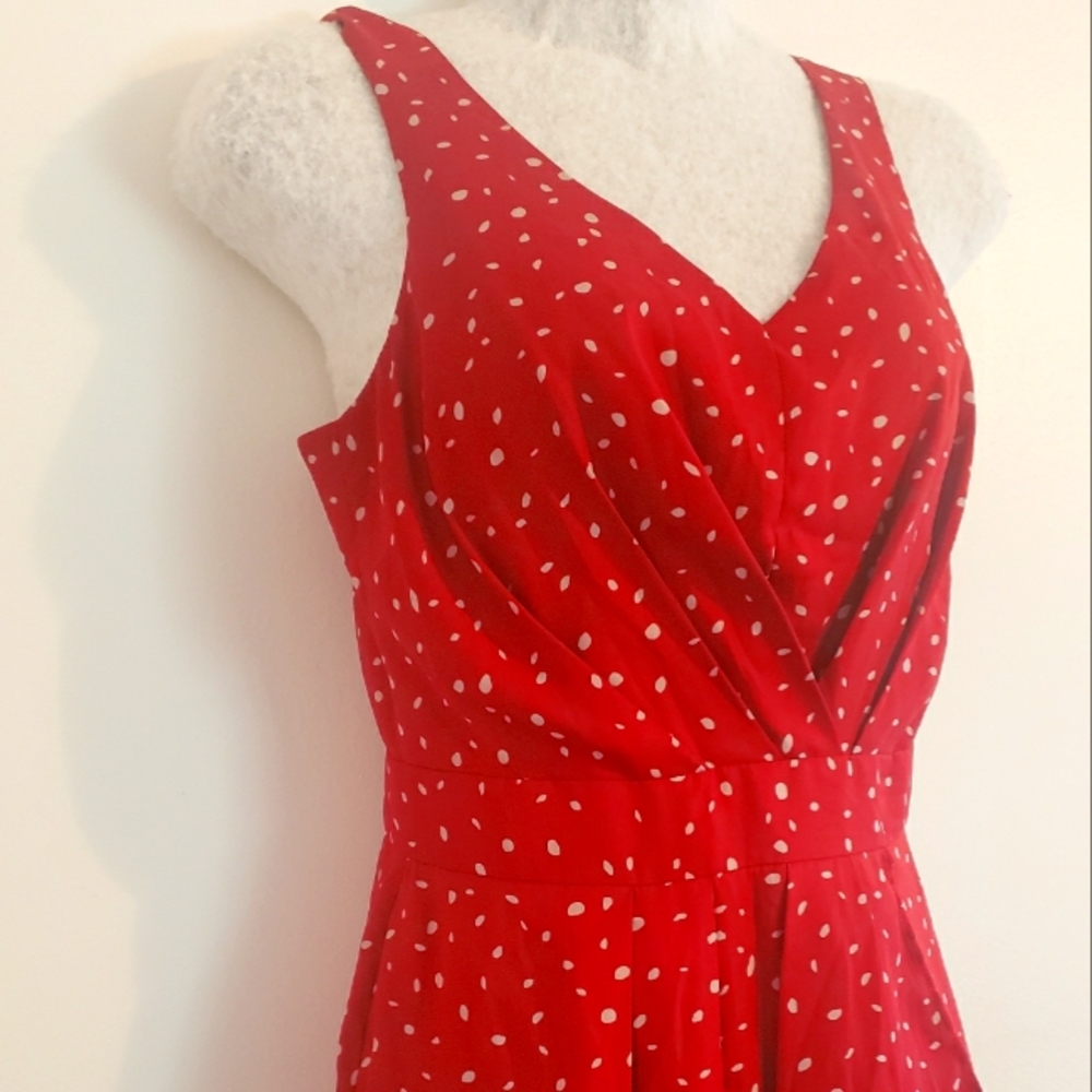 BCBG cocktail polka dot mini dress open back.